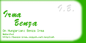 irma benza business card